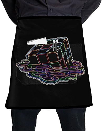 Melting Rubik's Cube Universal Women's Mens Adjustable Half Bistro Apron