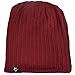 Men's Cool Cotton Beanie Slouch Skull Cap Long Baggy Hip-hop Winter Summer Hat B305 (Ribbed-Claret)
