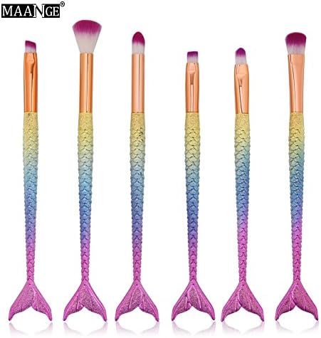 ITITI Makeup Brush Sets, 6PC Mermaid Fish Brush,Eyeshadow Brush Set,Eyeliner Blush Cosmetic Brush