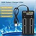 OSTRI Li-ion Battery Charger 18650,Smart Universal 3.7 v Lithium-ion Rechargeable Battery Charger for Button or Flat Top AA AAA 26650 18500 18350 17670 16340 14500 10440 with USB Charging Cable