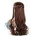 AWAYTR Feather Headband Indian Headpiece - Bohemian Tassels Girls hairband Festival Headwear For Women (Sky Blue)