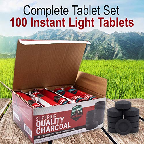 Woodbine Hookah Coals, Incense Charcoal Fire Starters, 100 Tablets