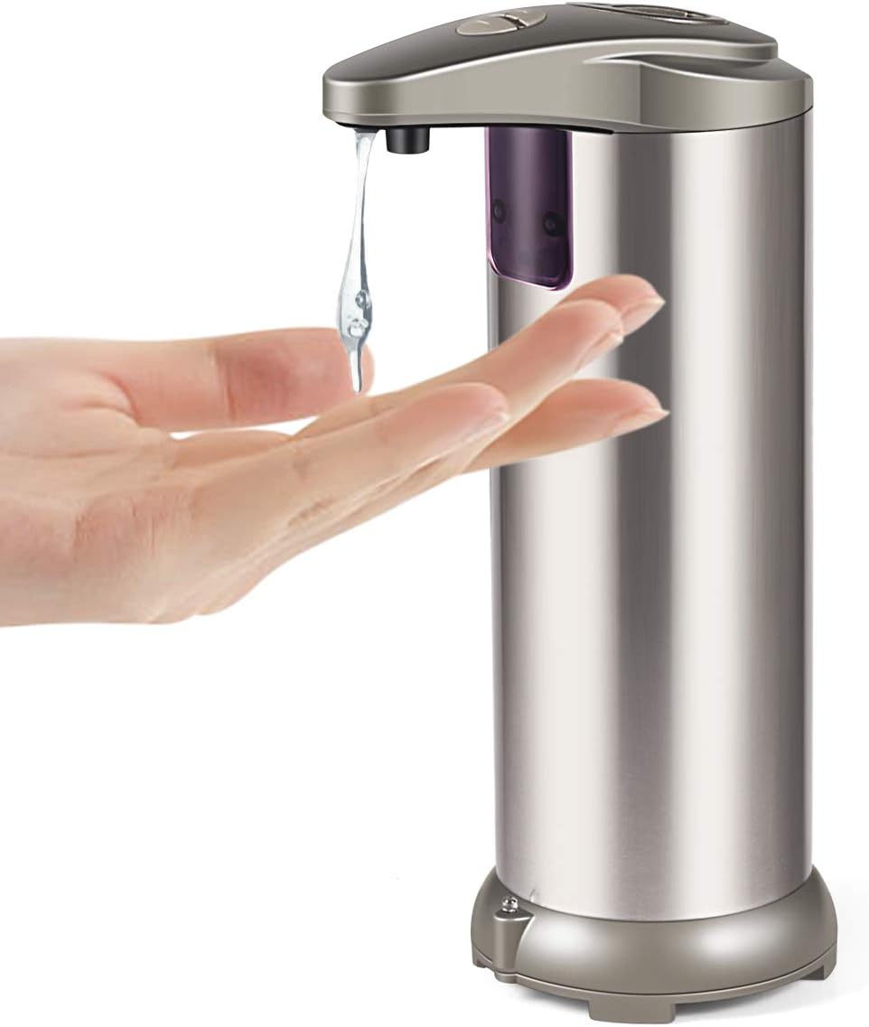 Wellcows Wa Touchless Automatic, Infrared Motion Sensor Stainless Steel Dish Liquid Free Auto Hand Soap Dispenser, Upgraded Waterproof Base