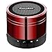 EasyAcc Mini Wireless Speaker, Portable USB Travel Speaker with Mic, AUX, FM Function, Micro SD Card Support for Tablet Laptops Smartphones, Red
