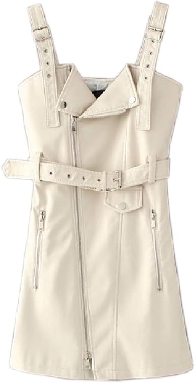 leather overall dress