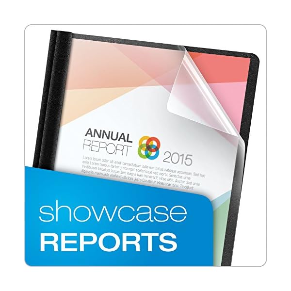 Oxford Premium Clear Front Report Covers, Black, Letter Size, 25 per