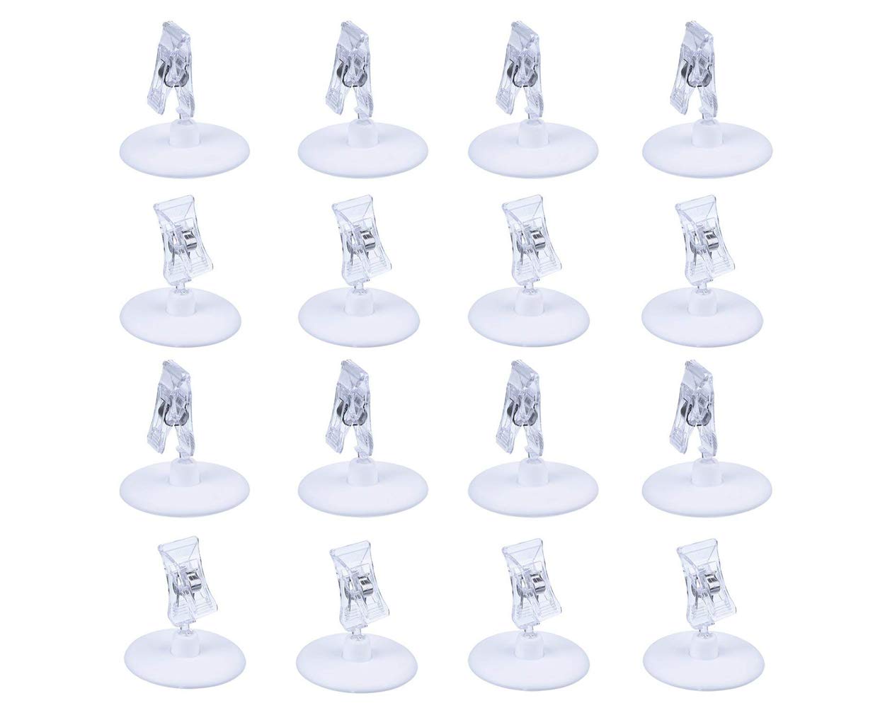 SCSpecial Plastic Table Card Holders Set of 16 Wedding Place Card Stands Restaurant Menu Holder Clip Photo Holder Memo Holder for Desk, Banquets