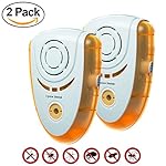 I-pure items Electromagnetic Ultrasonic Pest Repeller Control - Best Set of 2 Electronic Plug In Pest Repellent - Repels All Kinds of Rodents and Insects - Auto Night Light and Pet Friendly