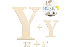 HEKOOLA Large Wooden Letters 12 inch Wood Letters for Crafts Projects Small Wooden Letters 6 inch for Wall Decor Home Decor Birthday Party Wedding Decorations Unfinished Wood Crafts to Paint (Wooden Letter Y)
