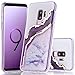 Galaxy S9 Plus Case, BAISRKE Shiny Gold Purple Agate Crystal White Background Design Shock Absorption Soft Clear TPU Edge Bumper and Rigid Hard Plastic Back Cover for Samsung Galaxy S9 Plus
