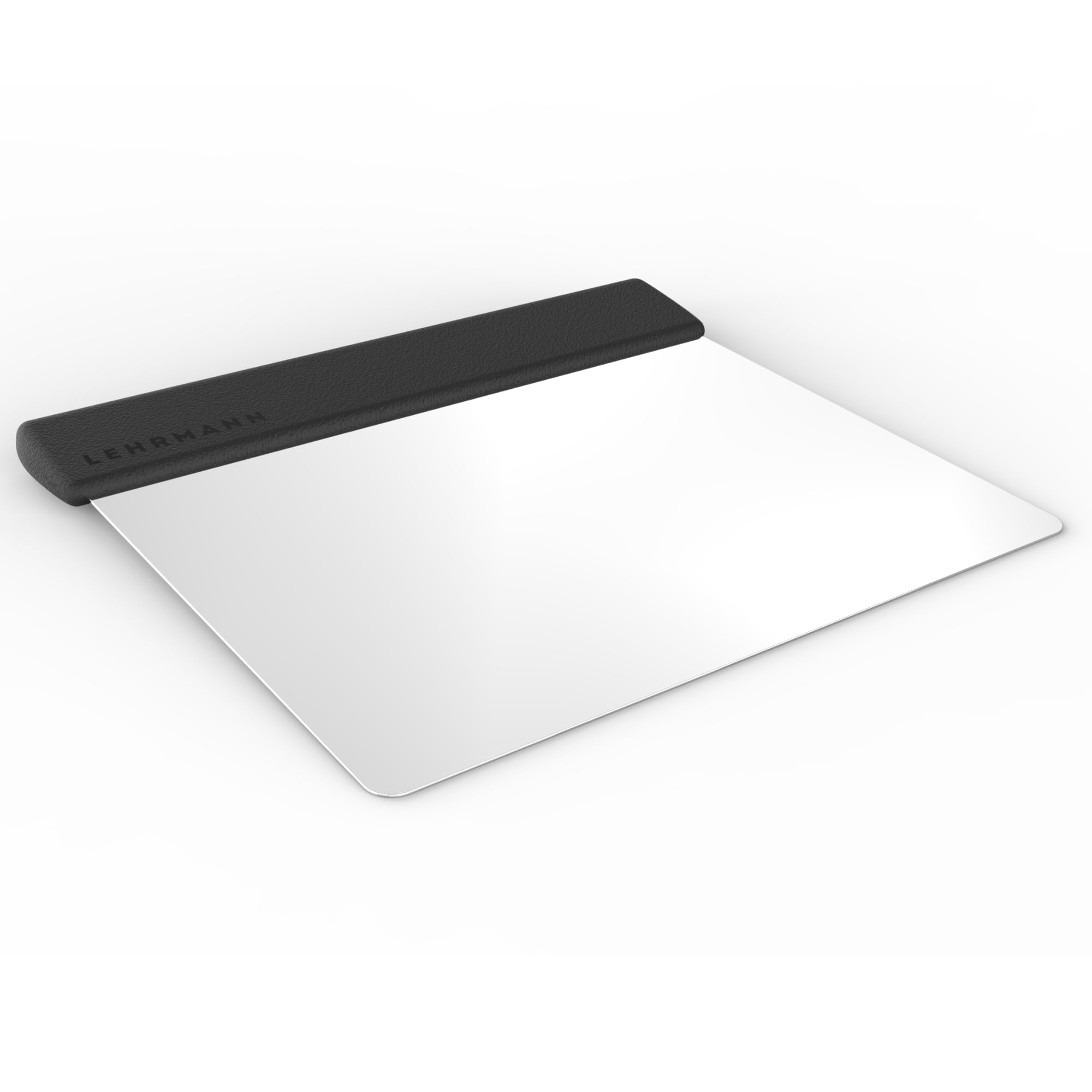 LEHRMANN Dough Scraper / Scraper for Dough Stainless Steel 12 cm Bakers Spatula Dough Cutter Dough Spatula Spatula with Black Handle Cutter for Dough Processing