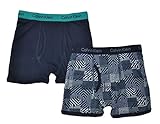 Calvin Klein Little/Big Boys' Assorted Boxer Briefs (Pack Of 2) (Navy/Teal Print, Large/12-14)