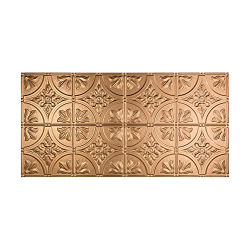 Fasade Easy Installation Traditional 2 Polished Copper Glue Up Ceiling Tile / Ceiling Panel (2' x 4' Panel)
