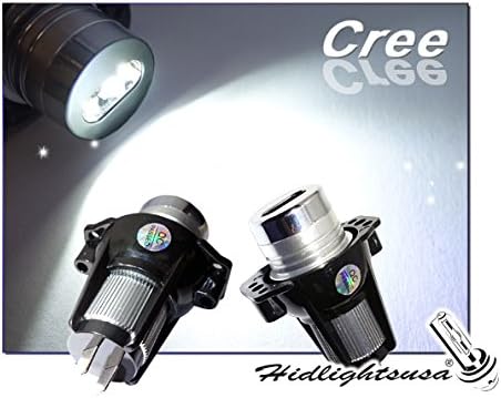 AHMET 6W 8000K 220-Lumen 2-LED White Angel Eyes Projector Headlights Lamps for BMW E90/E91 (Pair/8~30V)