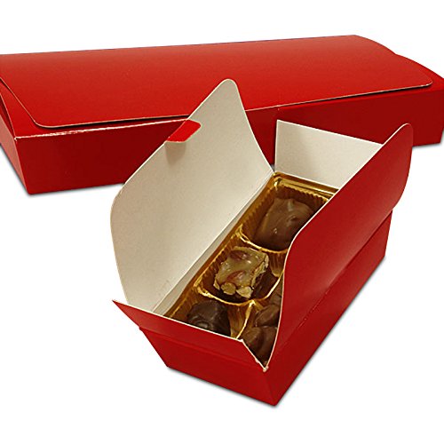 Paper Mart 1 Lb Red Candy Ballotin Boxes | Quantity: 50 | Width: 5 1/2"