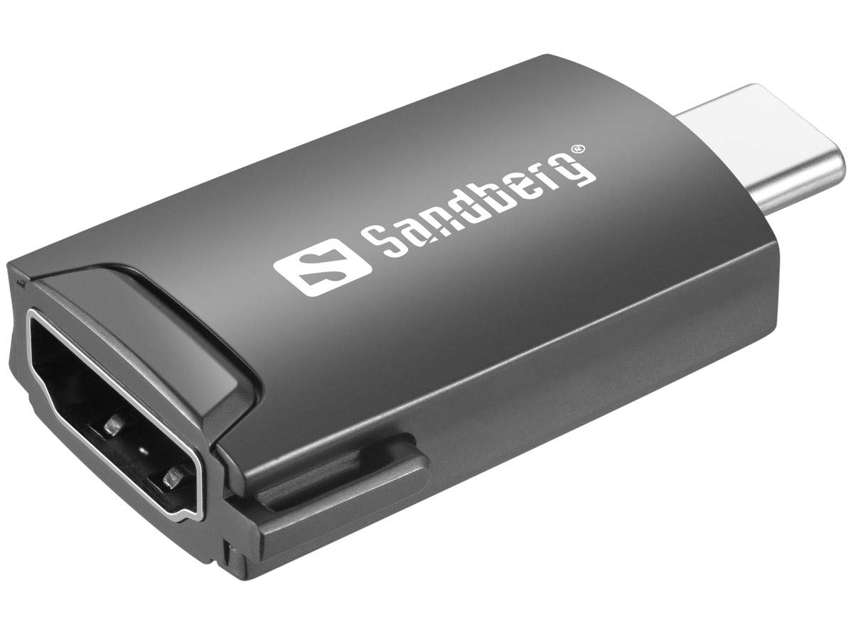 Sandberg USB-C to HDMI Dongle, Full HD 1080p 30FPS 60Hz HDMI to USB-C Adapter, HDMI Converter For Streaming TV Switch Xbox PS4 Gaming Videos, Compatible with Windows 11/10/8/7 MacOS