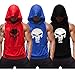 SZKANI Mens Skull Print Sleeveless Fitness Vest Bodybuilding Stringers Workout Tank Tops