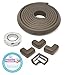 Edge Bumper and Corner Guard Set 17.5 ft (16ft of Edge Bumper + 4 Pre-Taped Corners Guards) - Advanced 9448A Adhesive Holds Stronger Without Damaging Furniture - in Dark Brown by LK Baby