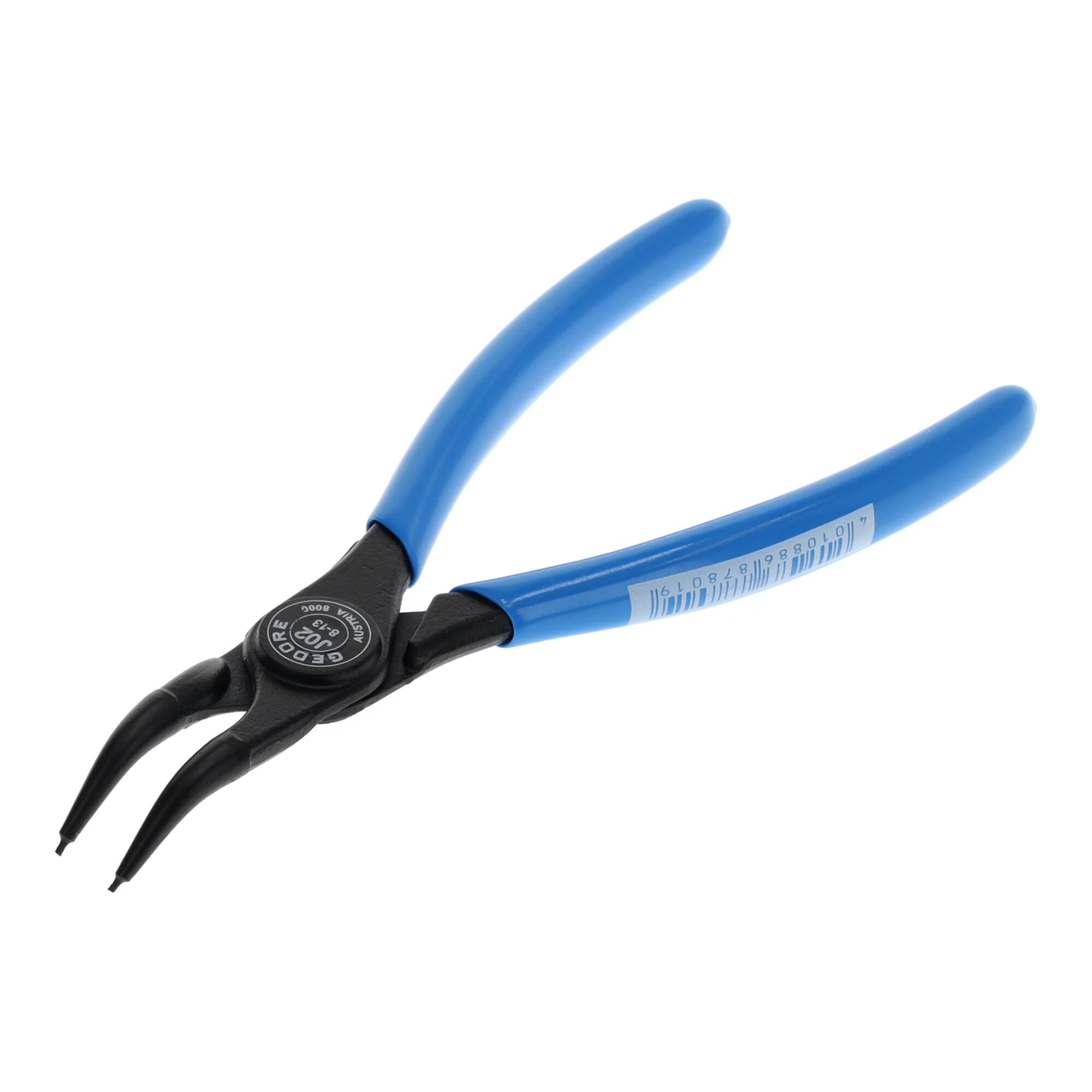 GEDORE Circlip pliers for inner circlips, 45° angled, Shaft dia. 8-13 mm, Tip dia. 0.9 mm, Steel, 8000 J 02