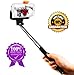 Selfie Stick, Pixstix® One-piece Self-portrait Monopod Extendable Selfie Stick.* free lifetime warranty * with built-in Bluetooth Remote Shutter for Apple iPhones 6,5,4,4s, iPhone 5S, Samsung Galaxy S6 S5, Android -Black