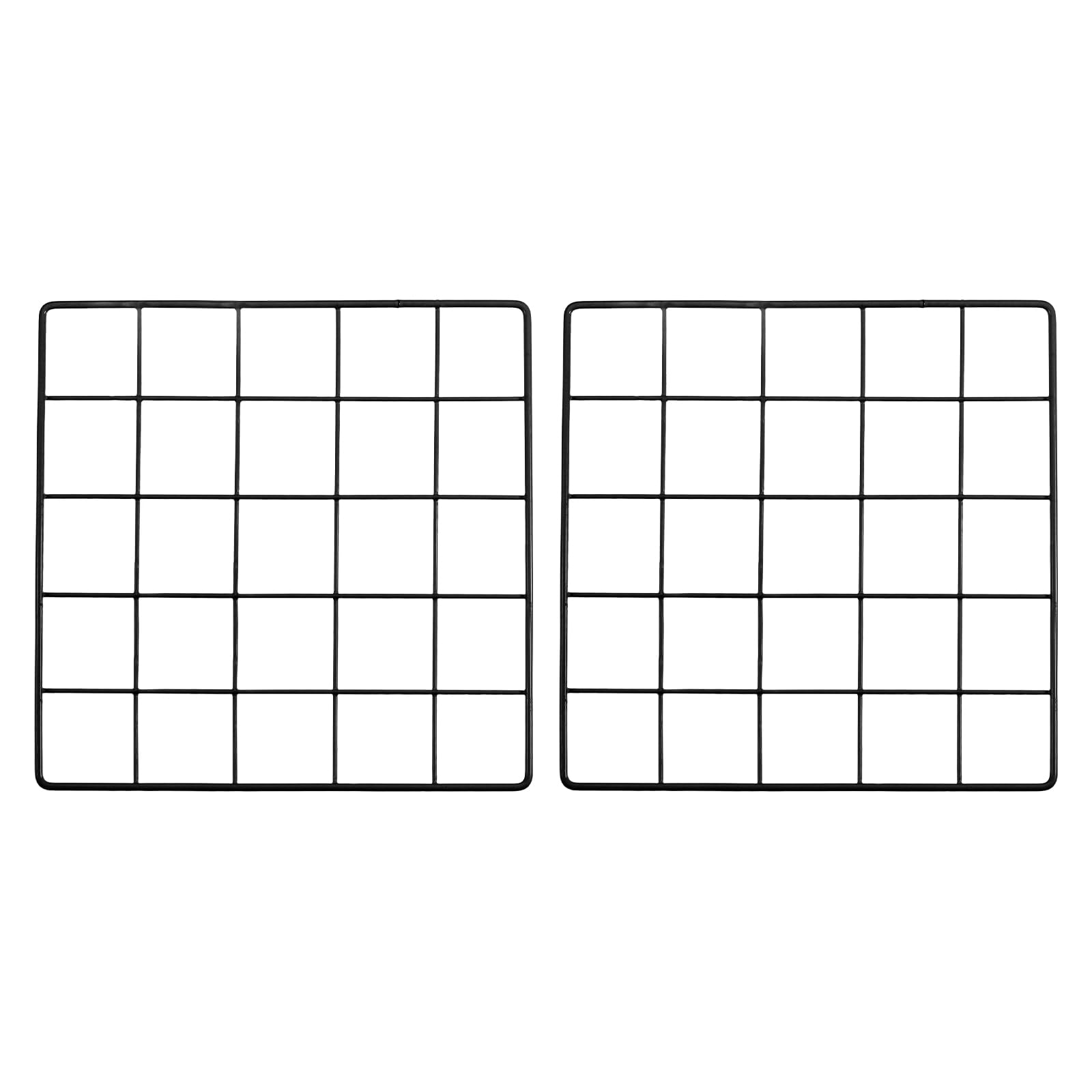 PATIKIL 10x10 Inch Wall Grid Panel, 2 Pcs Metal Wire Photo Wall Decorative Grid for Photo Display Hanging Picture Memo Home Decorations, Black