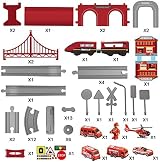 XIAPIA Railway Learning Train Set 66 Pcs Red Fire Engine Kids 3+ Educational view 8
