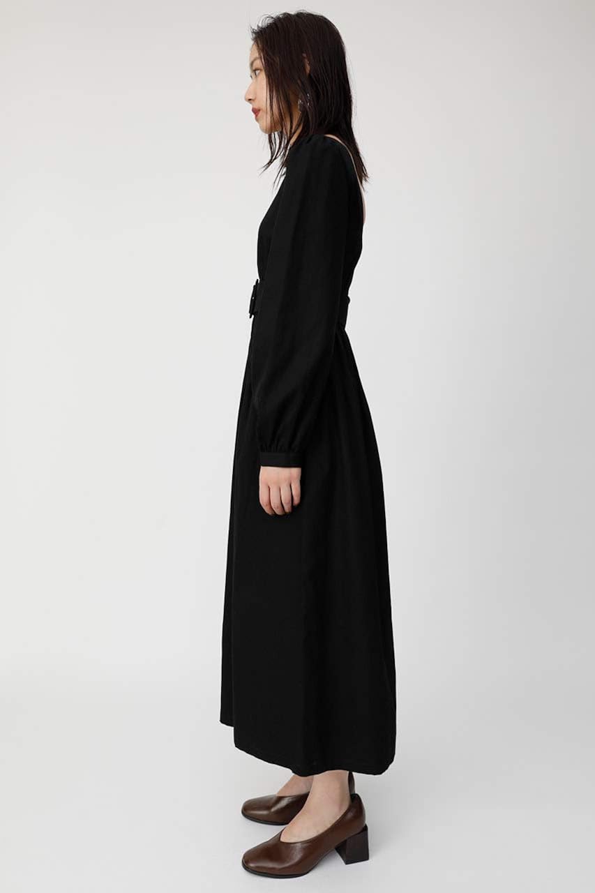 Amazon Co Jp マウジー Moussy ワンピース Open Back Long Sleeve Op レディース 女性 2 ブラック 服 ファッション小物