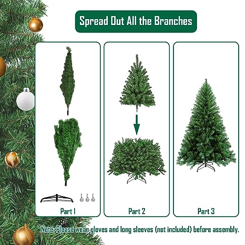 Eulenke Sapin de Noël artificiel de 150 cm - En plastique - Montage rapide - Système de blindage pliable - Résistant au feu - Vert