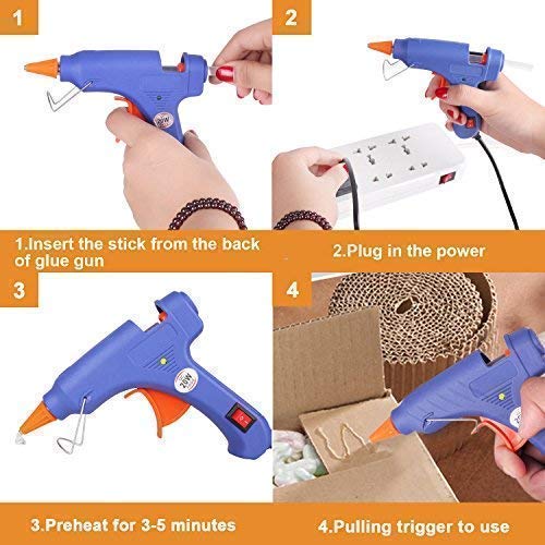 with 50pcs Glue Sticks & Bag, Mini Glue Gun Kit, 20W Hot Glue Gun Super Glue Gun for DIY, Handmade Craft, Sealing, Quick Repairs