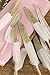 Ling's moment 50 pcs Natural White with Champagne Glitter Sparkle Goose Feathers In Bulk for Home Craft Party Wedding Party Birthday Baby Bridal Shower Bedroom Decoration with a Stylus White