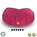 Seat Of Your Soul Burgundy Meditation Cushion – 10 Colors Crescent Yoga Pillow; Organic Cotton Zafu Cover & Zipper Liner to Adjust USA Buckwheat Hulls; Floor Pouf for Sitting Kids, Men or Women