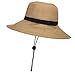 JOSENI Women Floppy Sun Beach Straw Hats Wide Brim Packable Summer Cap (Khaki)