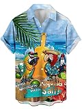Mens Funny Parrot Hawaiian Shirts Short Sleeve