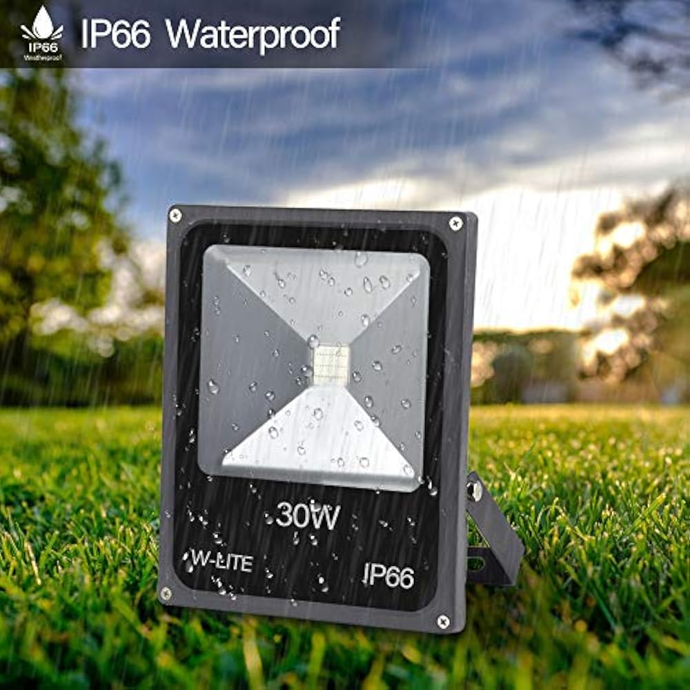DLLT 30W RGB LED Flood Light Outdoor, Color Changing Landscape Lighting