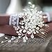 Kercisbeauty Handmade Wedding Crystal Hair Combs with Pearls for Brides Rustic Wedding Hair Accessories for Women Bridal Headpiece(Silver)