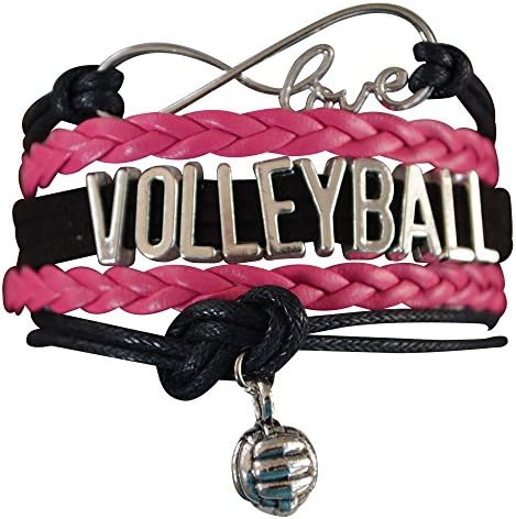 Infinity CollectionVolleyball Charm Bracelet - Infinity Love Adjustable Charm Bracelet with Volleyball Charm - Gift for Her