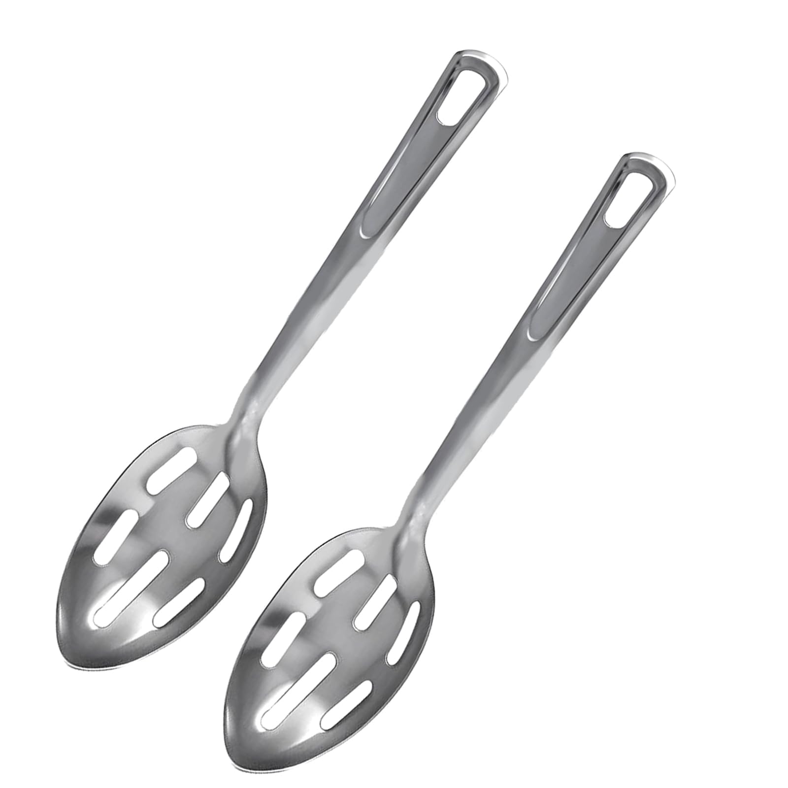 Photo 1 of 2 Pack Kitchen Slotted Spoon Stainless Steel, Stiring Large Spoons, 13 Inch Metal Slotted Spoon, Cooking Serving with Holes