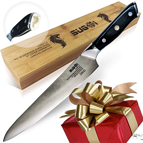 Sugoi professional chef s knife, 9.5 inch blade multipu…