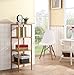 Finnhomy Natural Bamboo Shelf Wood 4 Tier Bathroom Shelf Unit Tower Bookshelf Multifunctional Storage Rack Display Shelving Unit Free Standing Rack for Plants