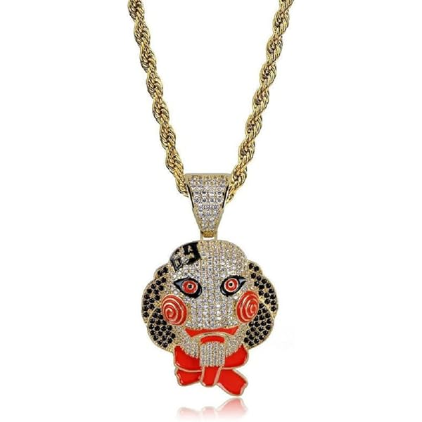 KMASAL Hip Hop Iced Out Bling Chain Clown 69 Pendant