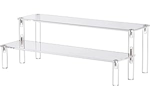 ihomecooker Clear Acrylic Display Riser 2 Tier Cupcake Stand Shelf for Decoration and Organizer