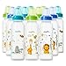 Evenflo Feeding Zoo Friends Polypropylene Bottles for Baby, Infant and Newborn - Blue/Green/Orange, 8 Ounce (Pack of 12) primary