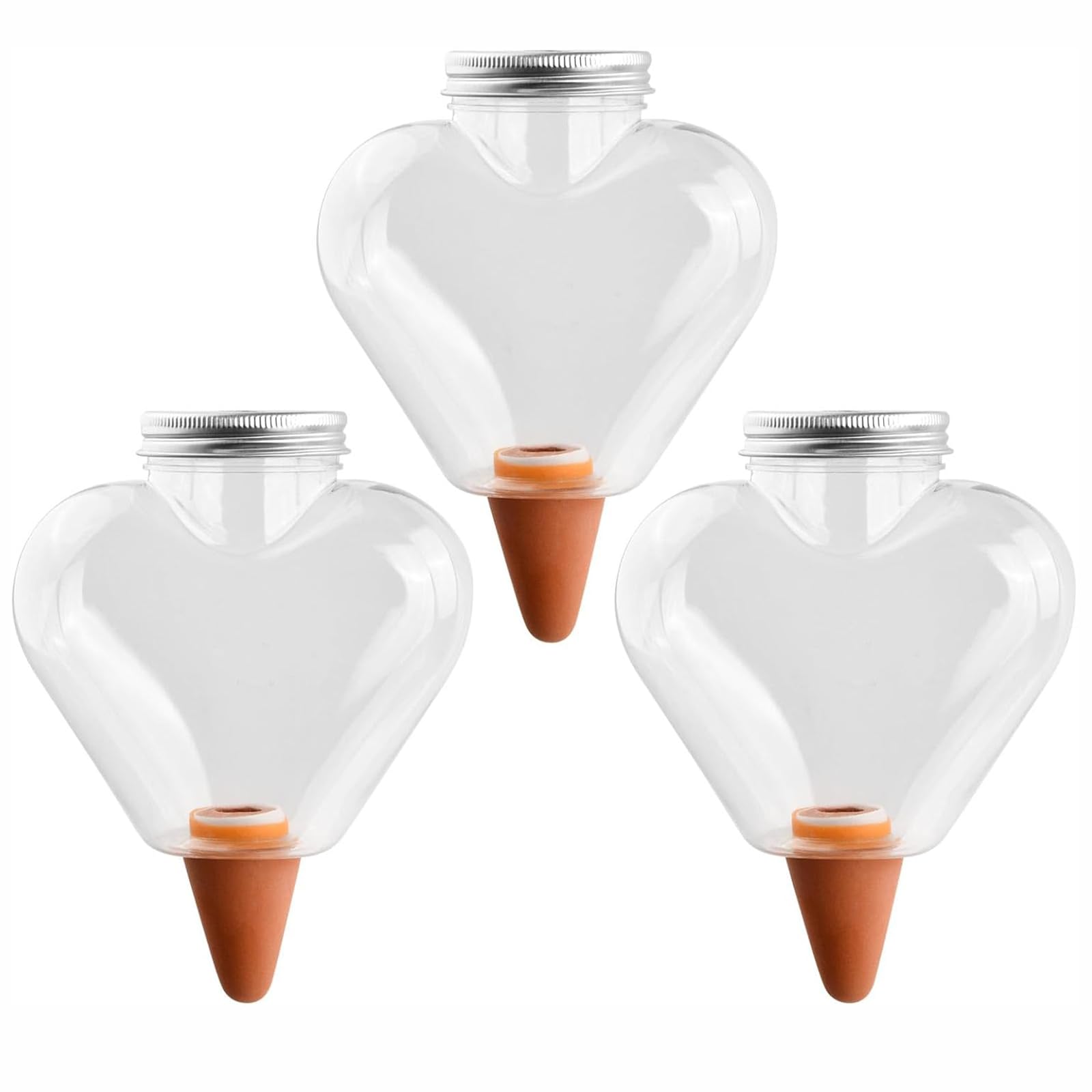 LSRVNM 3 PCS Plant Waterer Self Watering Globes, Plant Spikes Insert, Garden Watering Stakes Automatic Irrigation Device for Automatic Irrigation Planter Insert (500ML, Heart shape)