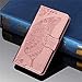 Galaxy S10 Plus Wallet Case, [Butterfly & Flower Embossed] PU Leather Wallet Flip Protective Phone Case Cover with Card Slots and Stand for Samsung Galaxy S10 Plus 6.4 inch 2019 (Rosegold)