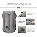 WENFENG Inflatable Travel Pillow, Portable Ergonomic Head Neck Rest Pillow for Travel, Camping, Office Napping, Airplane - Grey