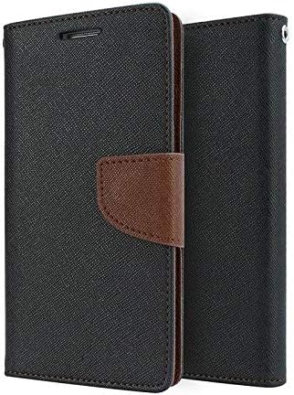 JAI MAHALAXMI Luxury Mercury Diary Credit Card Slots and Magnetic Lock Diary Wallet Style Flip/Back Cover Case for Moto G4 Play - Black & Brown