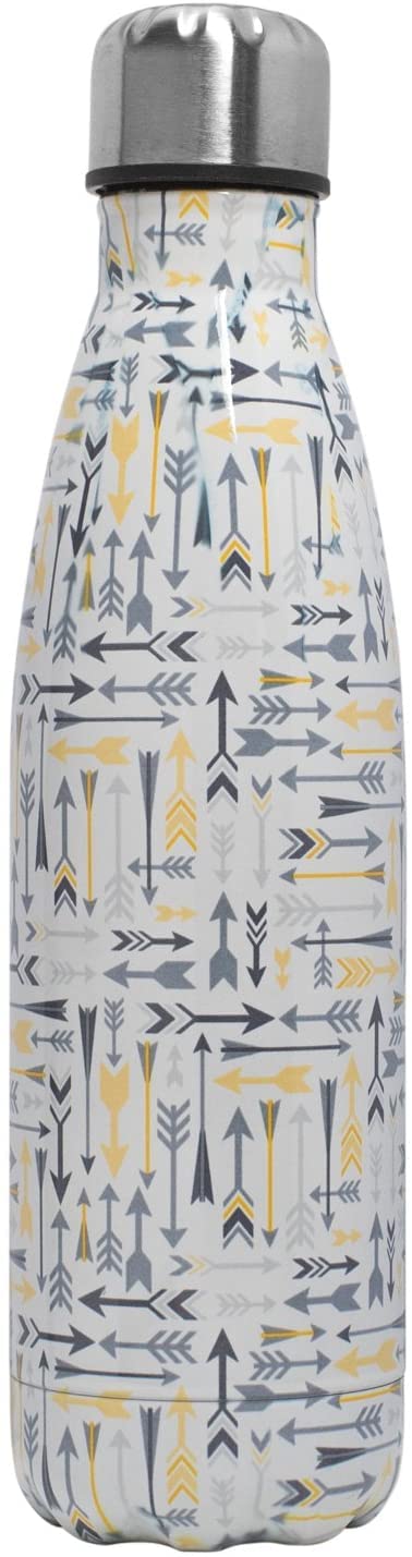 Boolavard Water Bottle Vacuum Insulated Stainless Steel Water Bottle BPA Free Metal Sports Bottle Double Wall Insulated Cold and Warm Drinks 17OZ / 500ML (Arrows) โ image 1