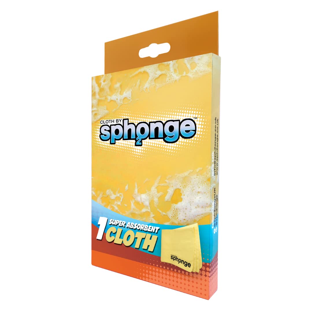 SPH2ONGE Super Absorbent Cloth (Yellow) | Multi-Purpose | Designed to Hold x10 Its Weight in Liquid | Re-usable | Perfect All Around Your Home | Effective on Every Surface | Drip-Free and Durable โ image 1