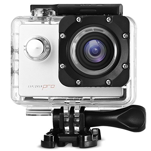 MGCOOL Explorer Pro - 2 Zoll 4K Action Kamera Sport DV Cam (Wasserdicht IP68, 30FPS, 20MP, WIFI, Ultra HD, 170°Weitwinkel, mit Zeitraffer Zeitlupe und Kamera Timer) (silber)