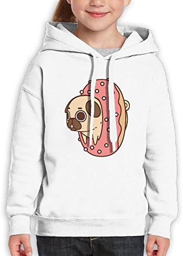 NEWWEY Pug Dog Donuts Hoodies Pullover Clothes For 2-6 Toddler